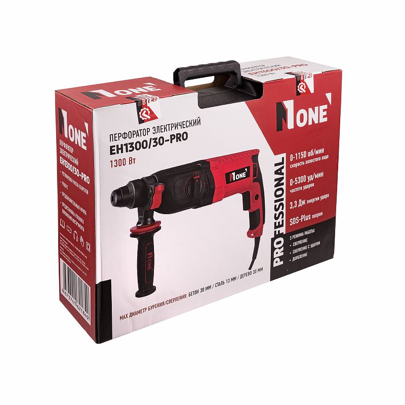 Перфоратор EH1300/30-PRO (3-реж,3,3Дж,1300Вт,5300уд/мин,SDS+,КЕЙС,набор буров) №1