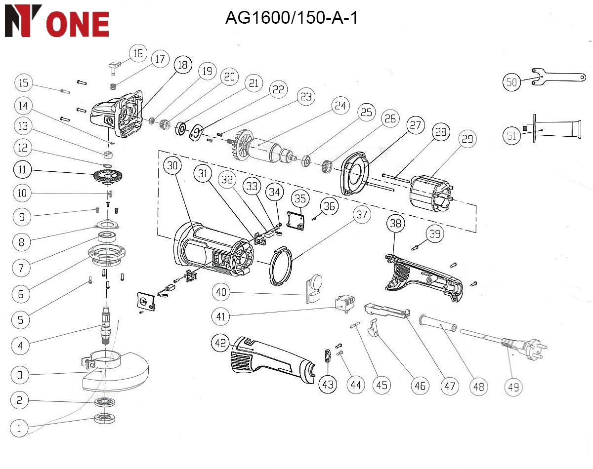 УШМ AG1600/150-A-1(150мм,1600Вт,рег.4000-11000об/мин,,константа электр, повыш.пылезащита) №1