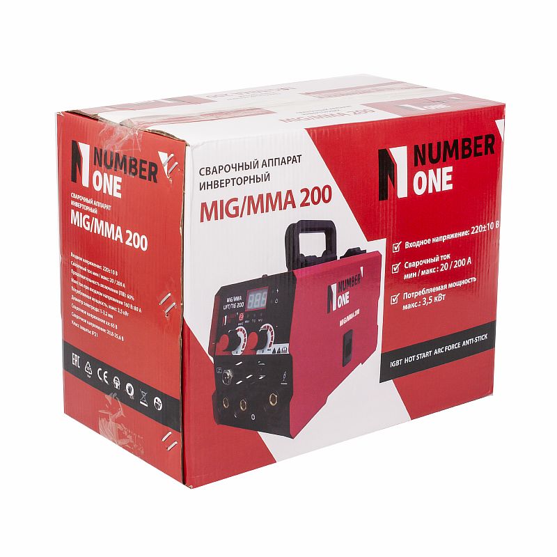 Сварочный аппарат инверт. MIG/MMA 200 NEW (3,5кВт,200A,БЕЗ ГАЗА) №1