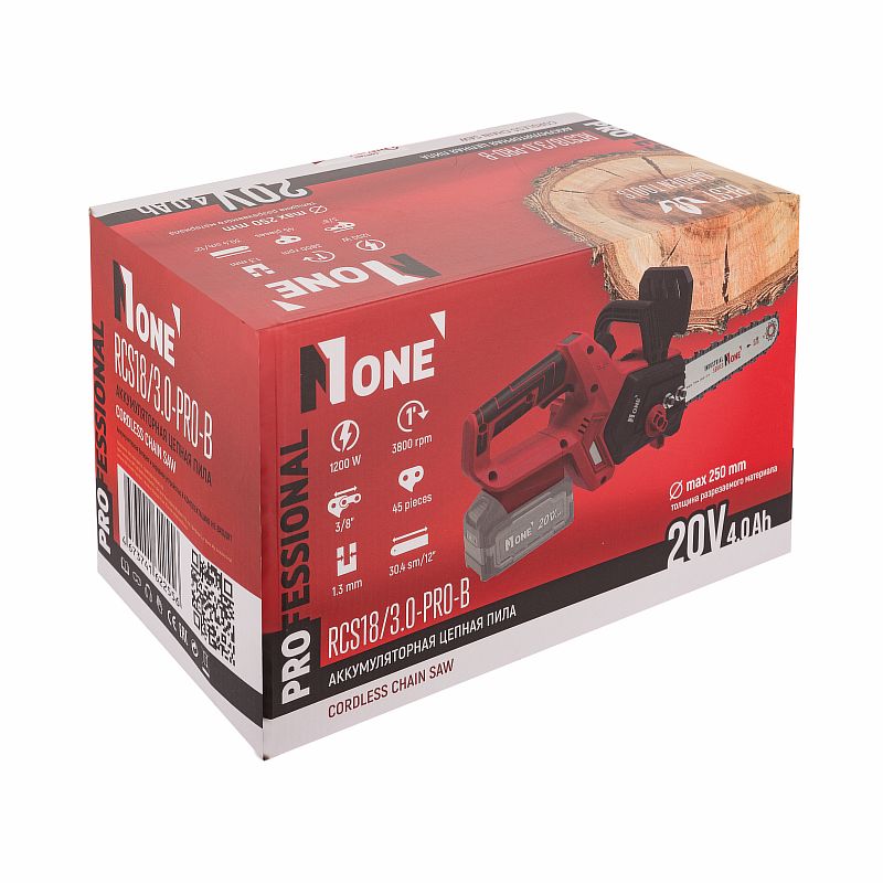 INDUSTRIAL Пила цеп.акк. RCS18/3.0-PRO-B (20V,4.0Ah,цепь45зв,шина 12"/30,4,тушка) №1