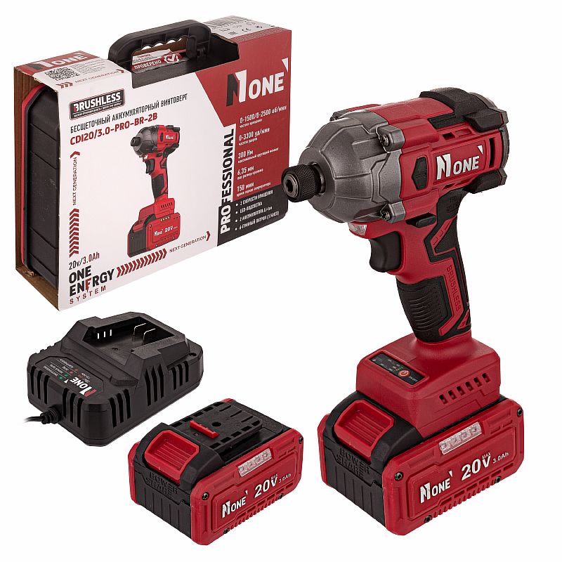 Винтоверт акк.бесщет.CDI 20/3.0-PRO-BR-2B (300Hm,20V,3,0Ah,2ск,2акк,1500-2500об/мин,КЕЙС) №1 (2808)