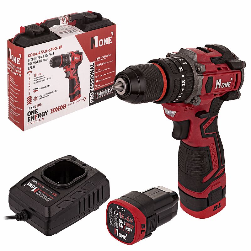 Дрель акк.ударная бесщ.CDI 14,4/2,0-SPRO-2B(42Hm,14,4V/2,0Ah,10мм БЗПметал,500-1650об/мин,КЕЙС) №1