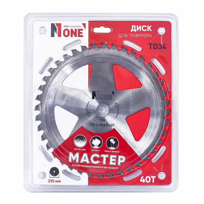 Диск TD34 для триммера 255*25,4*40T,1.2мм,МАСТЕР №1