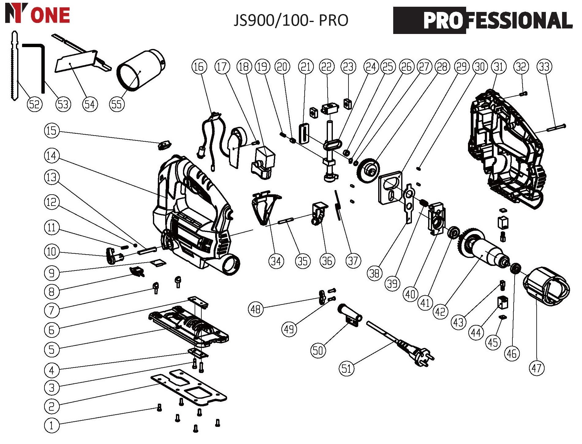 Лобзик JS900/100- PRO (900Вт,макc.гл.пропила 100мм.алл.подошва,быстр.зажим,) №1