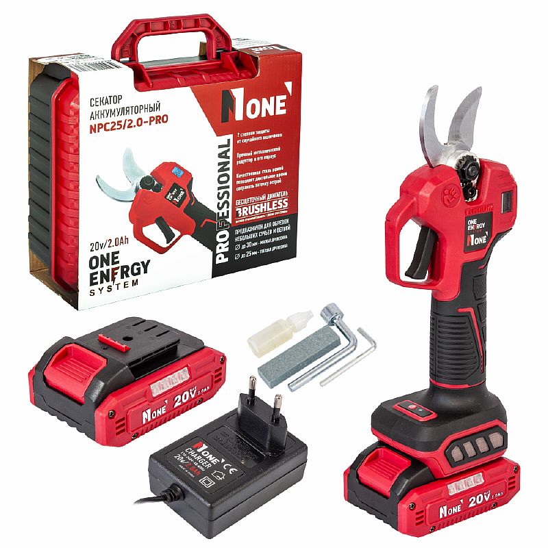 Секатор акк.NPC25/2.0-PRO (20V,2.0Ah,30мм толщ.реза,2 АКК,1з/у,дисплей,КЕЙС) №1