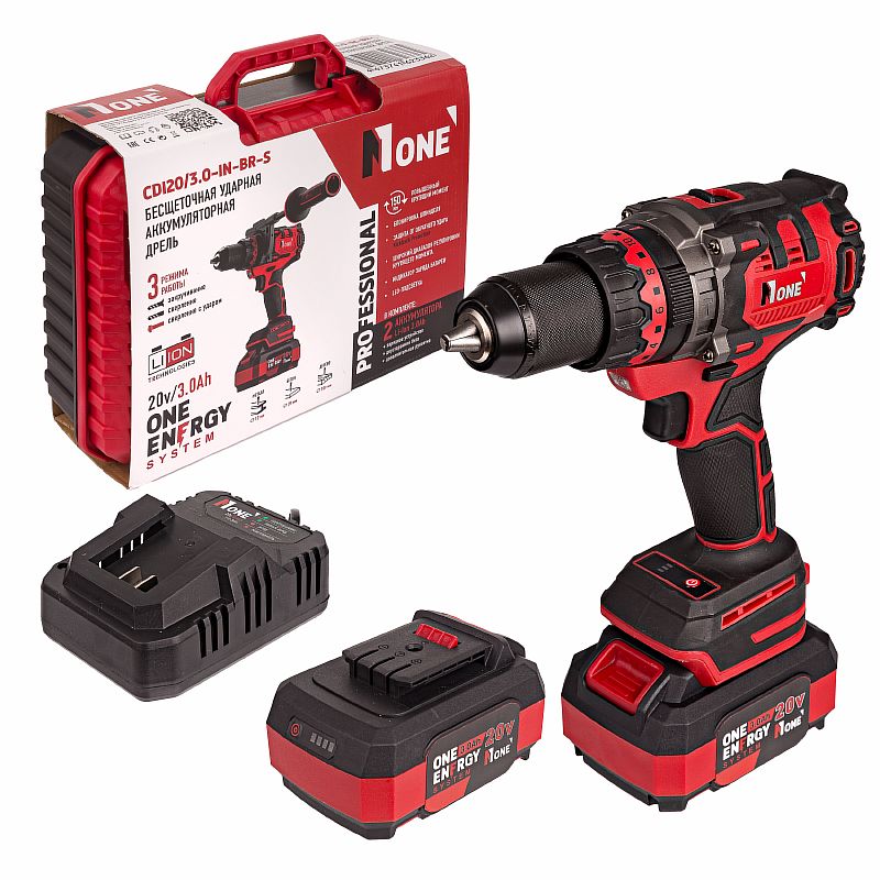 Дрель акк.ударная бесщ.CDI 20/3.0-IN-BR-S(20V,3,0A/h,150Hm,2 акк,2ск,3реж,защ.от ОБРАТНОГО удара) №1