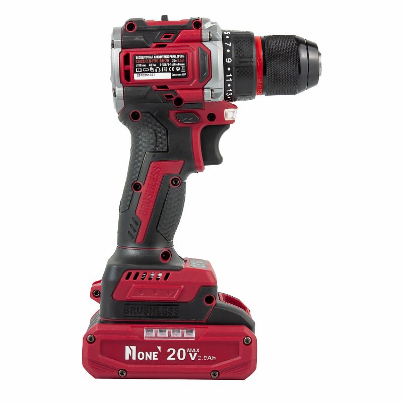 Дрель акк. бесщ.CDI20/2.0-PRO-BR-2B С НАБОРОМ 118пр(40Hm,20V/2,0Ah,10мм БЗПметал,2скор,2акк,З/У,КЕЙС