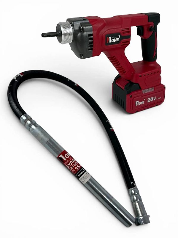 INDUSTRIAL Вибратор акк.NCEV20/30B2-1(20V,3.0Ач,2АКБ,1з/у,d=35мм,+ШЛАНГ1.5м,платформа MAKITA) №1