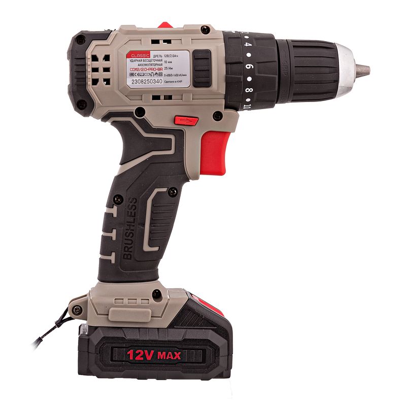 Шуруповерт акк.ударн.бесщ CDI 12/2.0-PRO-BR CLASSIC(12V,2,0Ah,25Hm,2скор,2акк,З/У,инд.зар,КЕЙС) №1 (