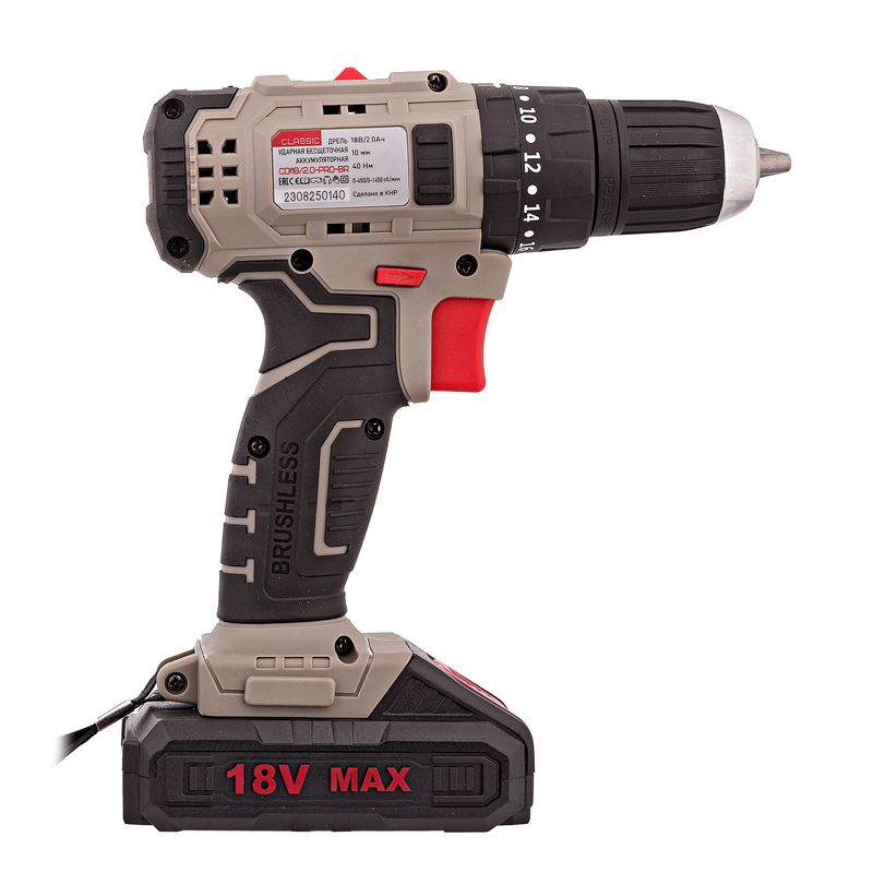 Шуруповерт акк.ударн.бесщ CDI 18/2.0-PRO-BR CLASSIC(18V,2,0Ah,40Hm,2скор,2акк,З/У,инд.зар,) №1(238)