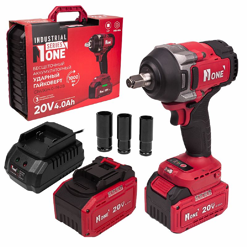 INDUSTRIAL Гайковерт акк.бесщ.CIW50/4.0-IN-2B (20V,4,0Ah,Max1000Hm,тип патр.квадр1/2,MAKITA,2акб) №1