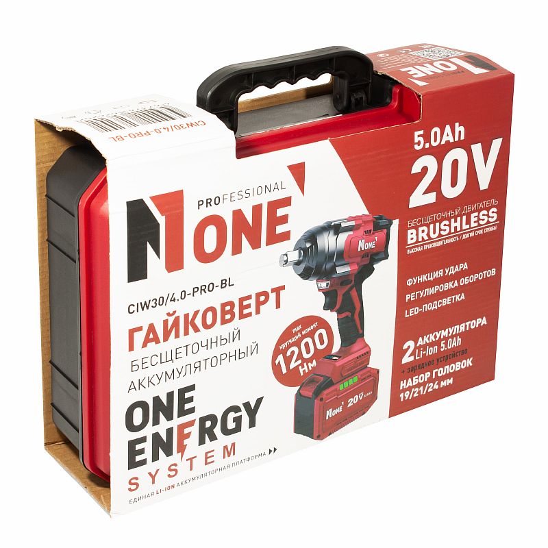 Гайковерт акк.бесщет.ударн.CIW30/4.0-PRO-BL(1200Hm,20V,5.0Ah,2акк,З/У,набор головок,Кейс) №1