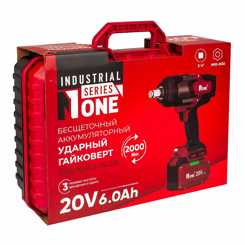 INDUSTRIAL Гайковерт акк.бесщ.CIW70/6,0-IN-2B (20V,6,0Ah,Max2000Hm,квадр3/4,платформа MAKITA) №1