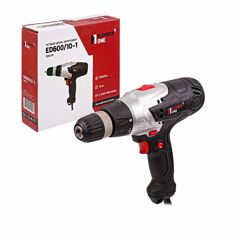 Шуруповерт сетевой ED600/10-1 (600Вт,2 скор.,БЗП,10мм,реверс)