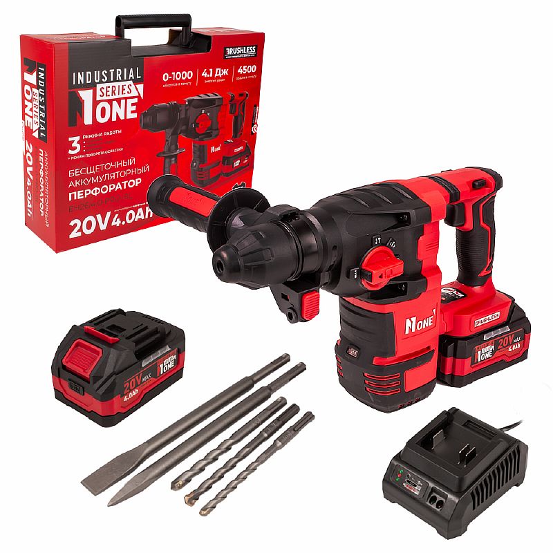 INDUSTRIAL Перфоратор акк.бесщет.EH26/4,0-PRO-BL (20V,4,1Дж,2акк,4,0Ач,З/У,3+1реж.платф. MAKITA) №1