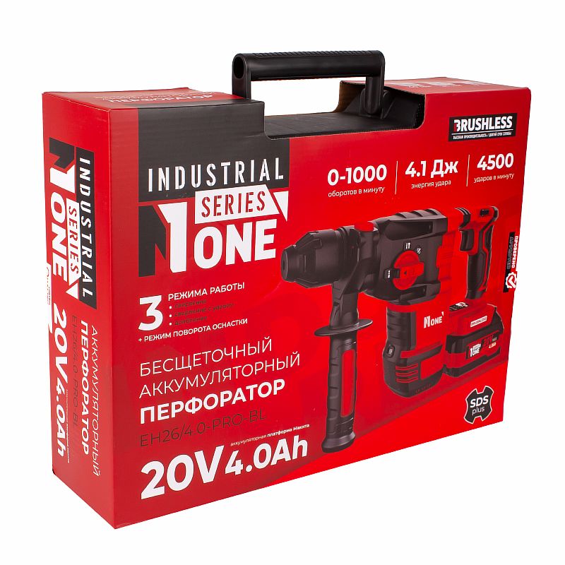 INDUSTRIAL Перфоратор акк.бесщет.EH26/4,0-PRO-BL (20V,4,1Дж,2акк,4,0Ач,З/У,3+1реж.платф. MAKITA) №1