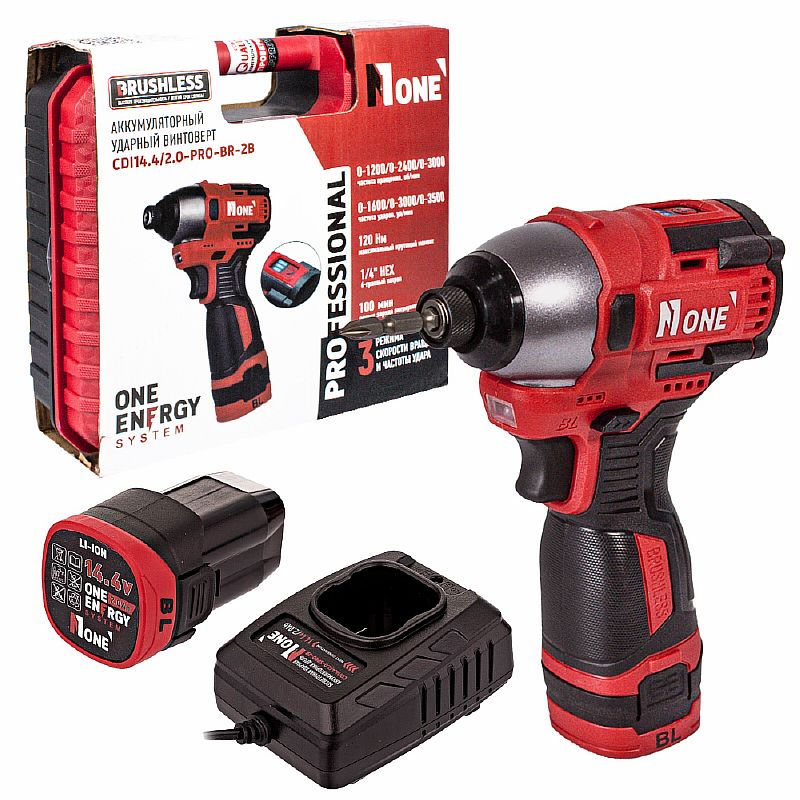 Винтоверт акк.бесщет.CDI 14,4/2.0-PRO-BR-2B (120Hm,14V,2,0Ah,3ск,2акк,1200-2400об/мин,КЕЙС) №1 (355)
