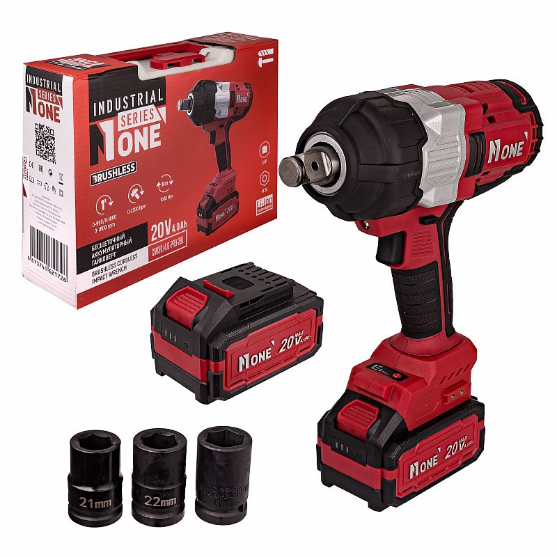 INDUSTRIAL Гайковерт акк.бесщ.CIW30/4,0-PRO-2BL(20V.4.0Ah,Max1000Nm,рег.об,реверс,2АКК,МОДУЛЬНЫЙ) №1