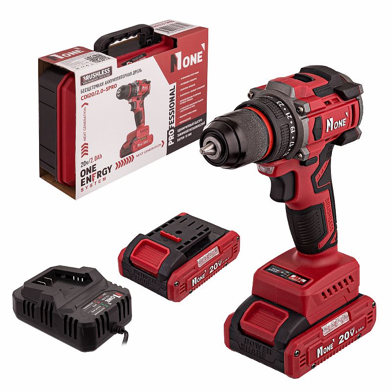 Дрель акк. бесщет.CDI 20/2,0-SPRO (45Hm,20V/2,0Ah,10мм метал.патрон,500-1650об/мин,КЕЙС) №1