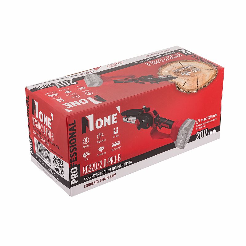 INDUSTRIAL Пила цеп.акк. RCS20/2.0-PRO-B (20V,3,0Ah.цепь37зв,шина 6"/15,2,тушка) №1