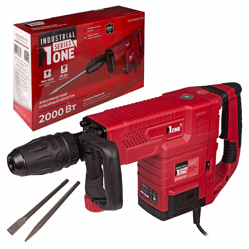 INDUSTRIAL Молоток отбойный EDH2000/50-PRO (2000Вт,28Дж,SDS-Max,пика,зубило,рег.скорости,кейс) №1