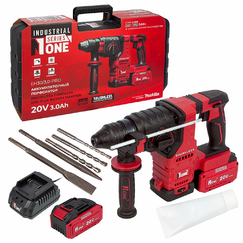 INDUSTRIAL Перфоратор акк.бесщет. EH30/3,0-PRO (20V.2акк,3,0Ач,З/У,3-х реж.платформа MAKITA) №1