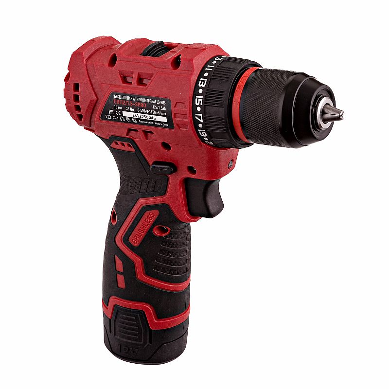 Дрель акк. бесщет.CDI 12/1,5-SPRO (35Hm,12V/1,5Ah,10мм метал.патрон,500-1650об/мин,КЕЙС) №1