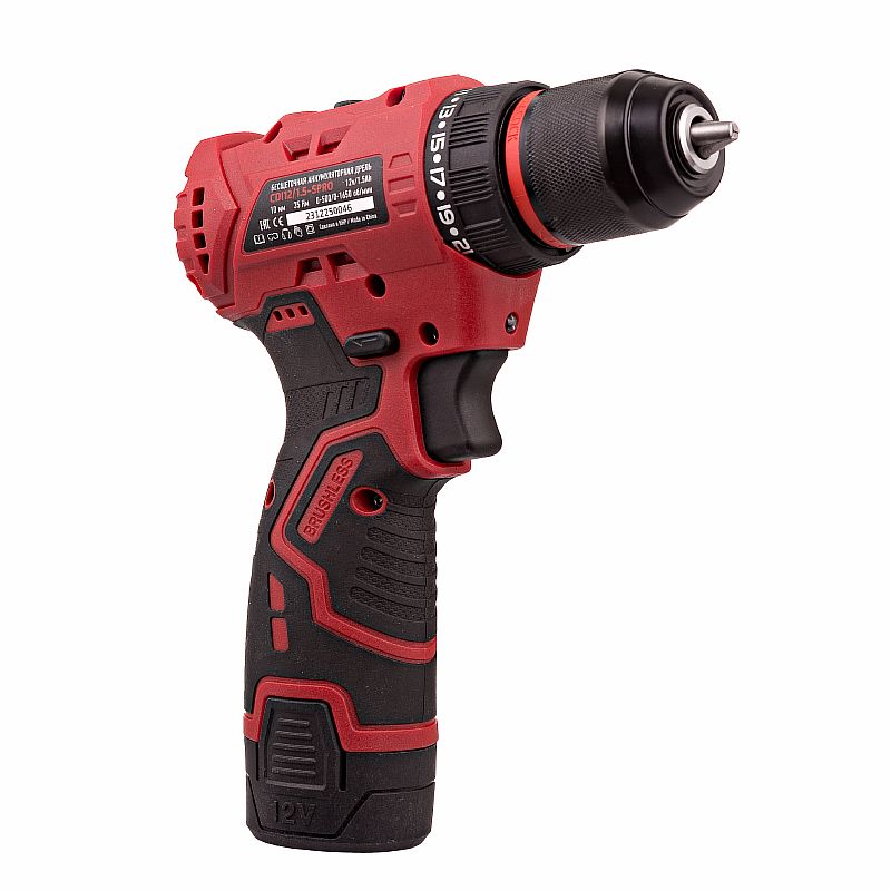 Дрель акк. бесщет.CDI 12/1,5-SPRO (35Hm,12V/1,5Ah,10мм метал.патрон,500-1650об/мин,КЕЙС) №1