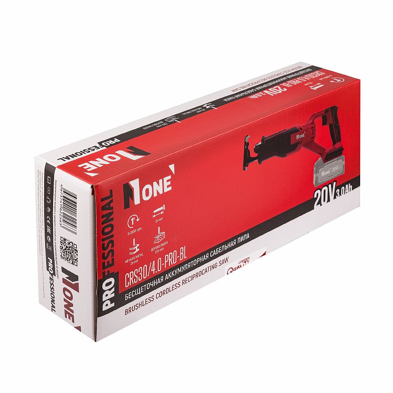 INDUSTRIAL Пила сабельная акк.бесщет.CRS30/4.0-PRO-BL(20V,3.0Ah,рег.скор,мет.25мм/дер23мм,ТУШКА) №1